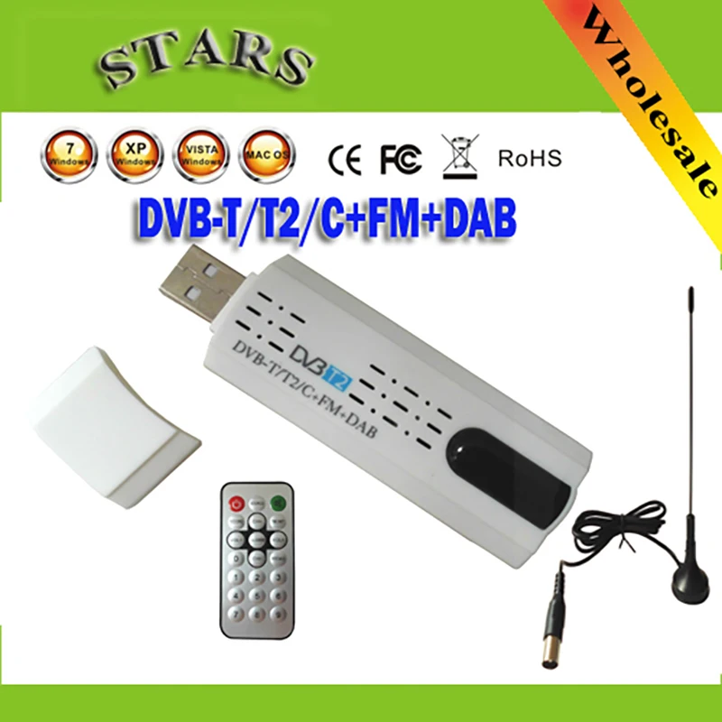 Цифровой спутниковый мини DVB t2 USB HDTV тюнер с антенной дистанционного HD ТВ ресивер для DVB-T2/DVB-C/FM/DAB USB HDTV тюнер