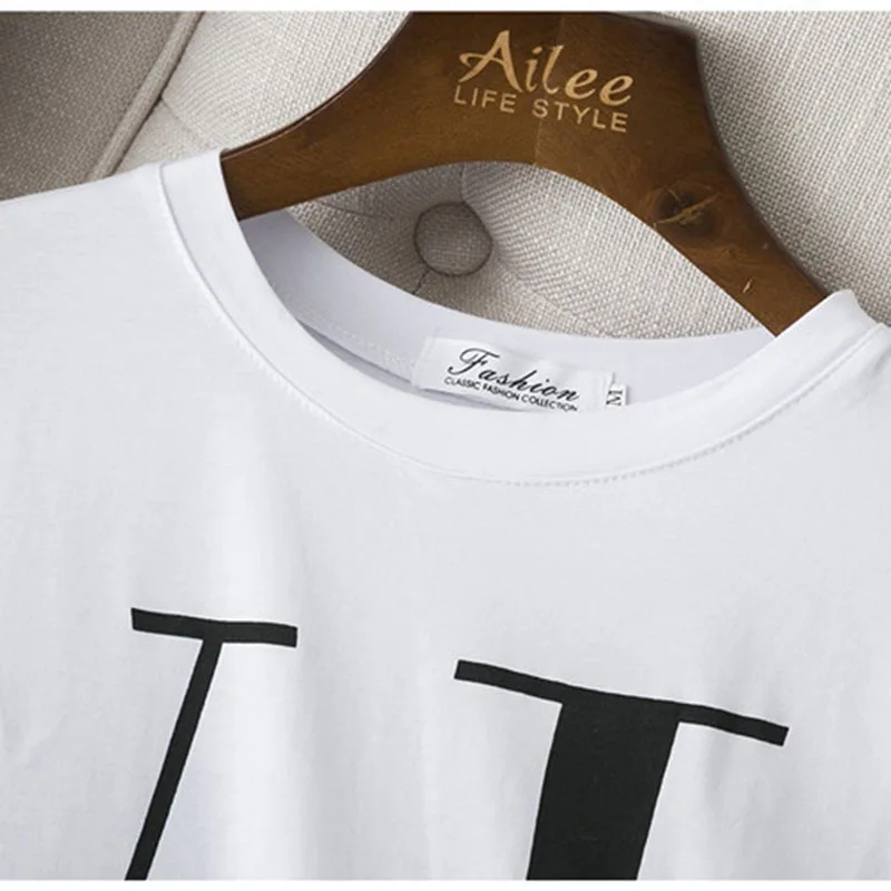Summer fashion casual letter women T-shirt new large size loose short-sleeved round neck women T-shirt BF54