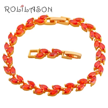 

Luxury Gold Tone Garnet adjustable Bracelets AAA Zircon Red Crystal Health Nickel Lead free Fashion jewelry TB237