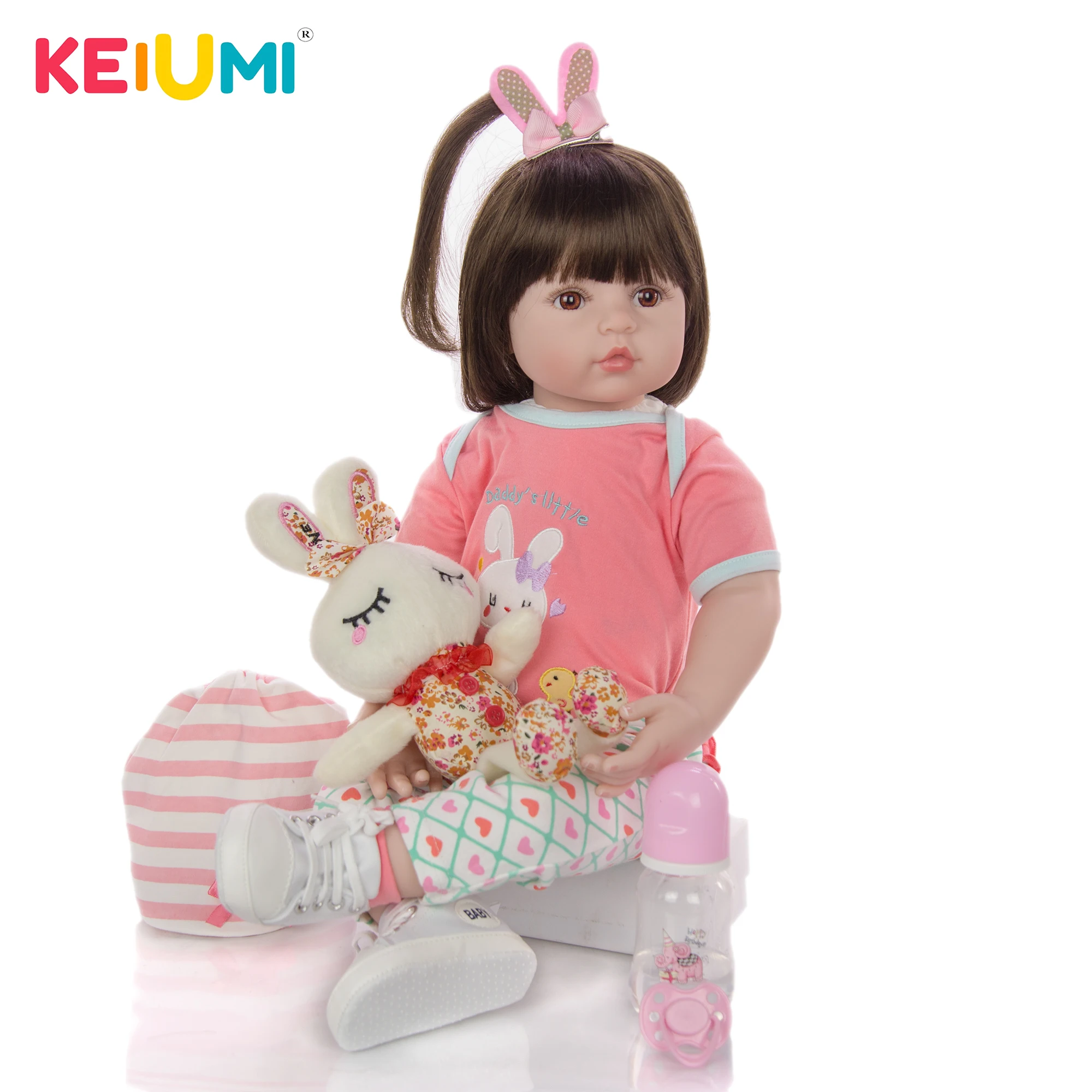 KEIUMI горячая Распродажа Милая 24 дюймов Boneca Reborn игрушка мягкая сенсорная