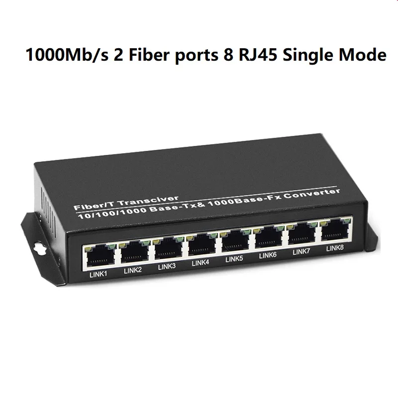

2 оптоволоконный порт 8 RJ45 Ethernet порты волоконно-оптический приемопередатчик одномодовый одноволоконно-оптический волоконный медиаконвертер Переключатель SC