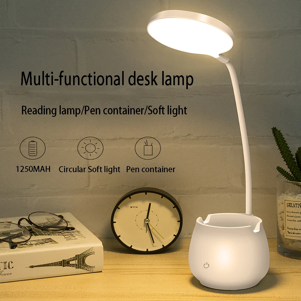 

Multi-function Book Light Desk Pen Container Lamp Have No Stroboscopic Eye-caring Rechargeable Table Light With Lithium Battery