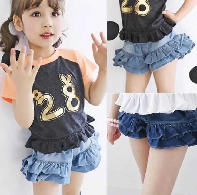 Джинсовая юбка с оборками заклепками на лето|skirt girl|skirt childrenskirt baby girl |