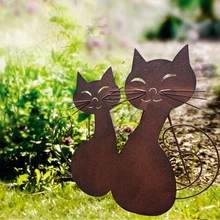 Наружная садовая фигурка Валентина кошка форма статуя животное Сад Скульптура Статуэтки Романтический орнамент садовые статуи украшения