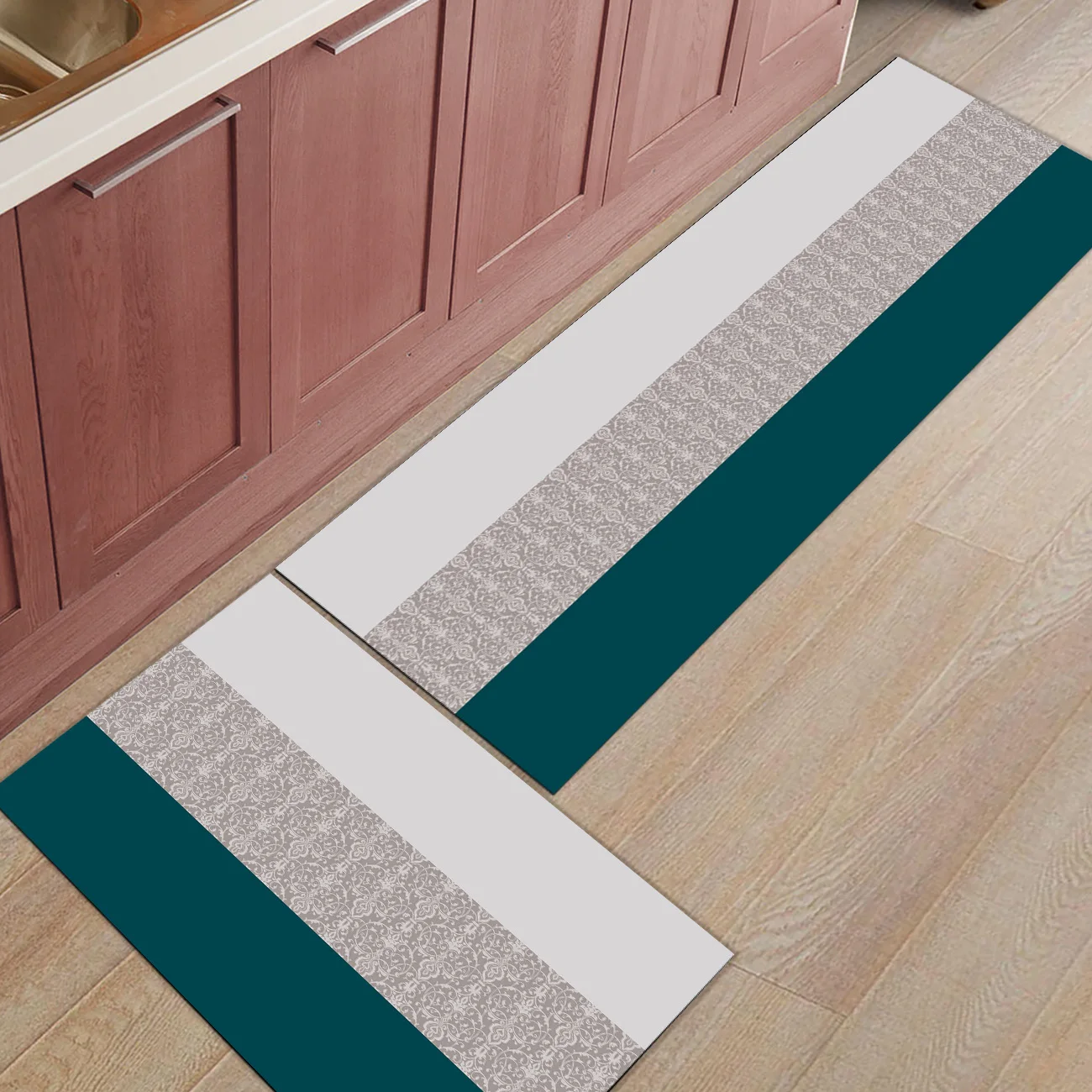 Полоски и классические фигурки в стиле барокко, 2 предмета, коврик для кухни, коврики для входной двери, грязный мусор, грязевик, Траппер, обувь, скрап