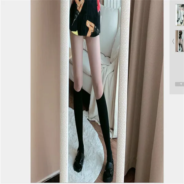 as pic Женские теплые Гольфы выше колена для девочек, женские длинные хлопковые модные колготки - Цвет: as pic