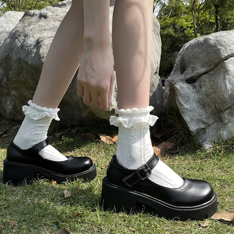 Rimocy-zapatos de plataforma para mujer estilo Lolita japonesa, calzado de  charol con tacón alto, con correa en el tobillo, color negro, zapatos Mary  Jane - AliExpress Calzado