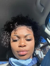 Beeos-peluca corta con rulos de corte Pixie 250%, 4x4, pelucas de cabello humano brasileño Remy, cabello humano de 8 pulgadas prearrancado con pelo de bebé