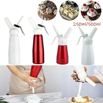 

Dreamburgh Whipped Cream Dispenser Chargers Whipper Cracker 250ml/500ml Whipper Maker with 4 Attachment for Mini Dessert Cups