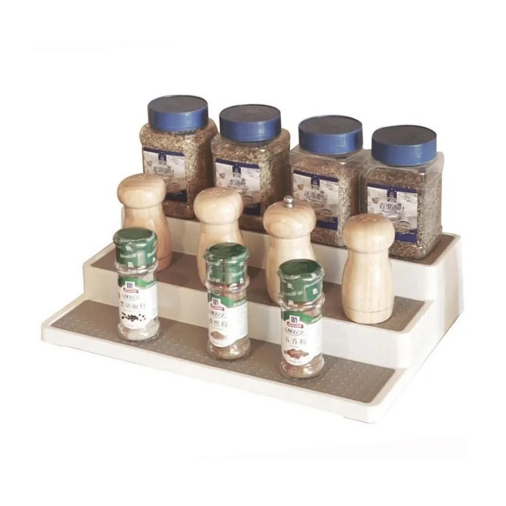 

Three-Tier Ladder Condiment Seasoning Spice Storage Rack Household Kitchen Storage Organizer Rack