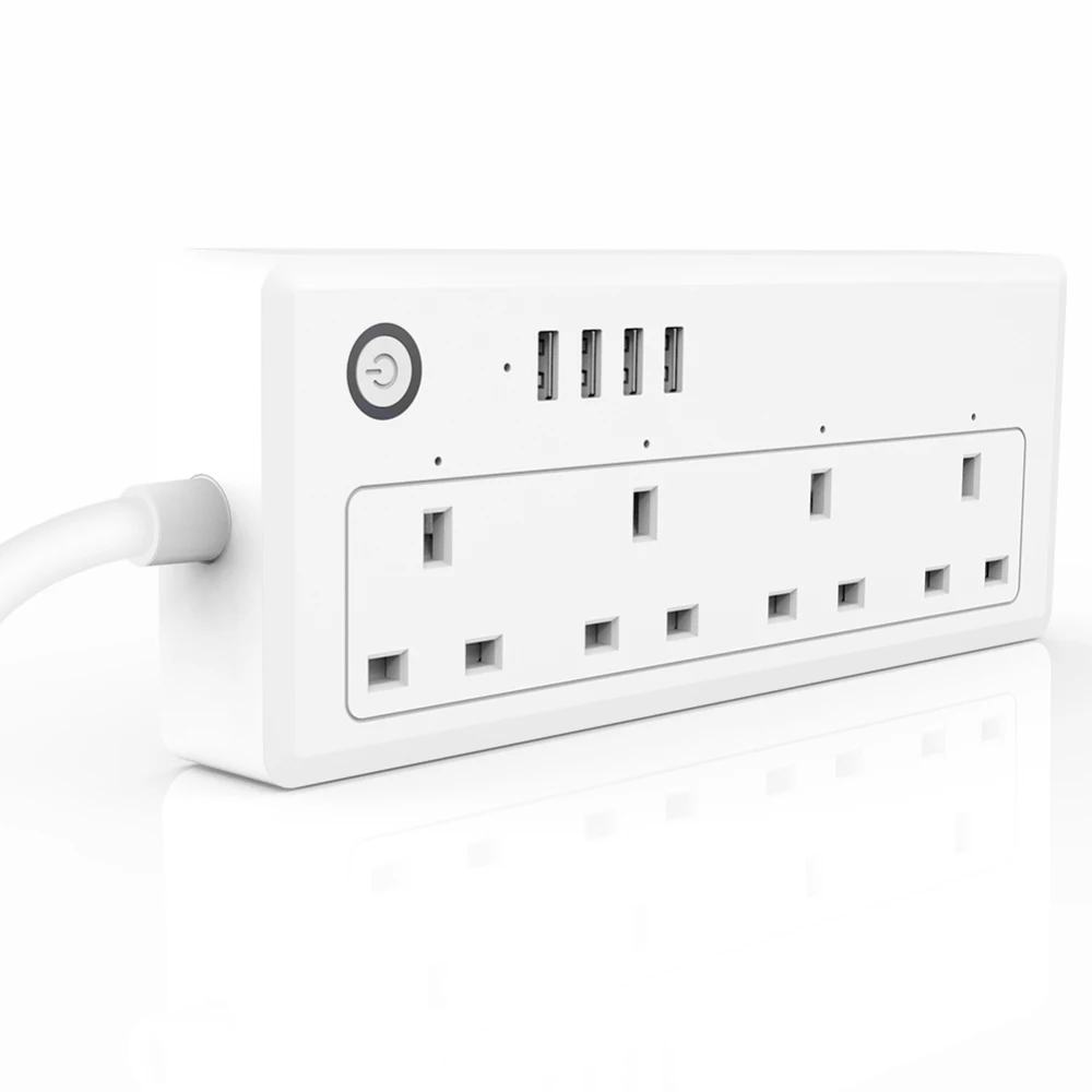 Вилка стандарта Великобритании для USB Wifi умная линейка розетка, совместимая с Alexa Google Mini IFTTT Smart Life APP