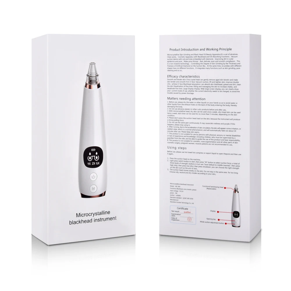 Cuidados com a Pele Removedor de Cravo Ferramenta de Remoção de Sucção a Vácuo Acne Pimple Pore Vácuo Máquina Diamante Dermoabrasão Facial Cara Limpa 13 Cuidados Com A Pele Removedor de cravo