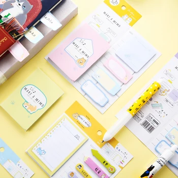 

Memo pads & index bars N-times sticker for making note leave a message of important issue 2pcs/lot cartoon style cute stationery