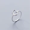 Real 925 Sterling Silver Minimalist Zircon Moon Star Opening Ring For Charming Women Party Fine Jewelry Cute 2022 Gift ► Photo 2/5