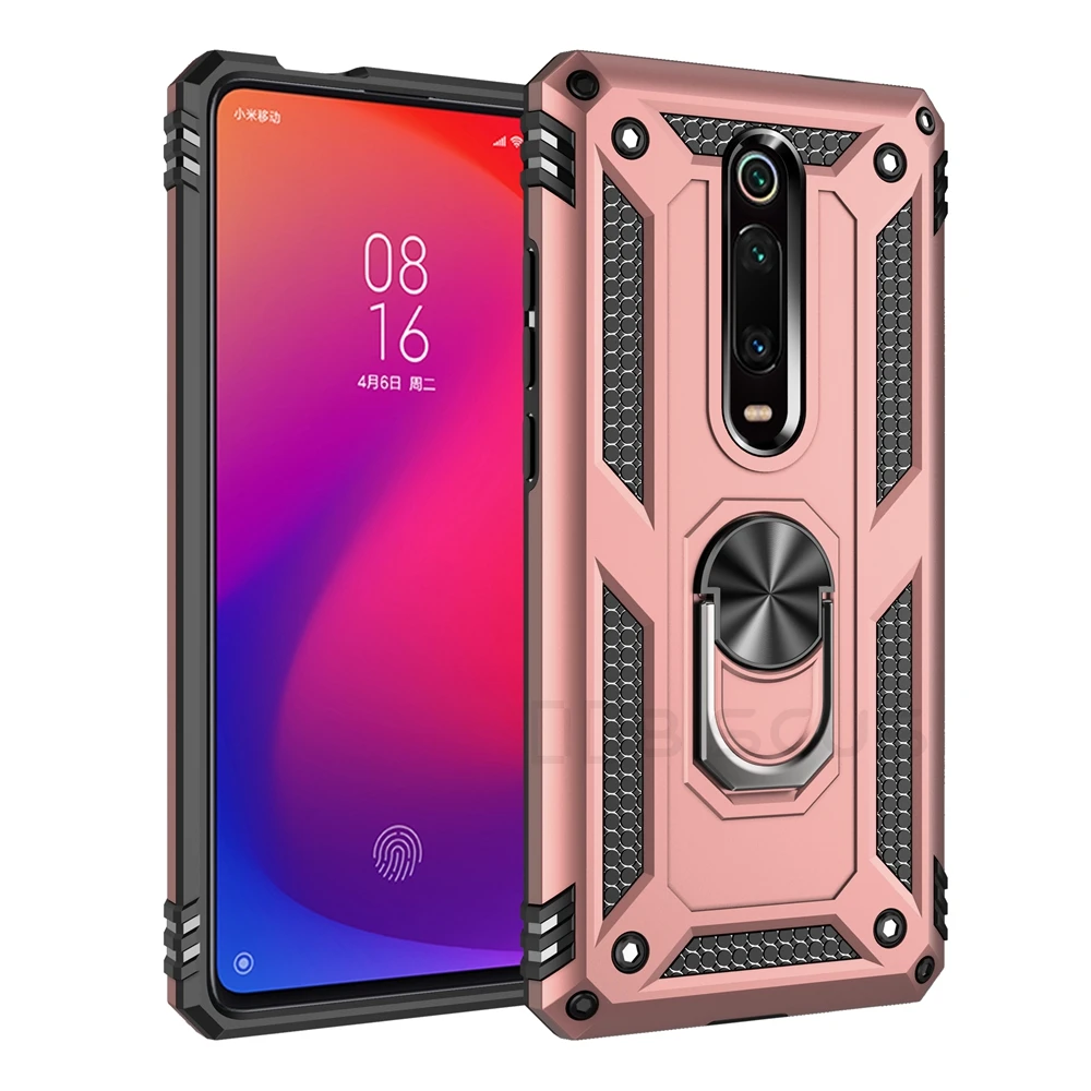 Luxury Armor Soft Shockproof Silicone Bumper Case with Metal Ring