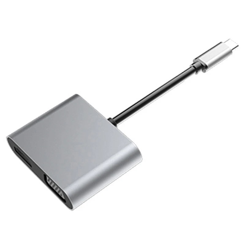 Тип c концентратор USB C док-станция Тип c к HDMI USB3.0 VGA PD адаптер для MacBook samsung huawei Тип c конвертер 3 в 1