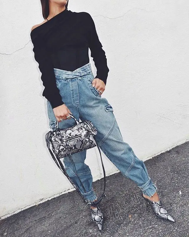 Весна новые женские повседневные джинсы женский свободный хлопчатобумажный из денима брюки длинные брюки gdnz 11,29