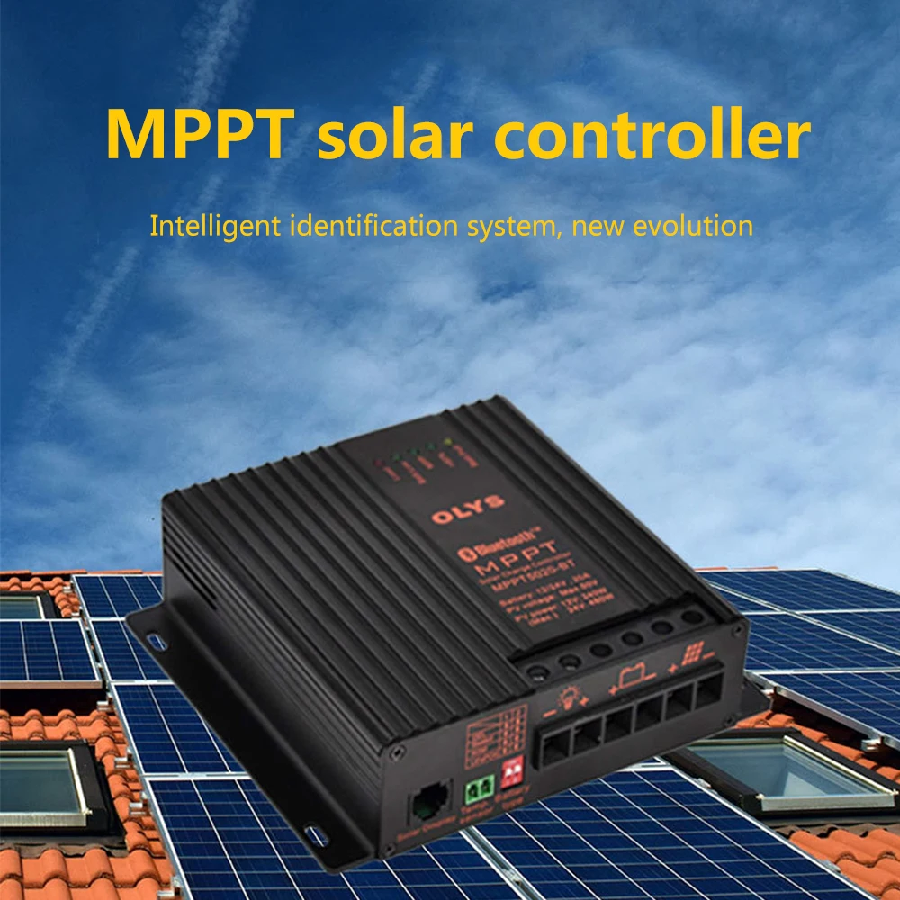 

OLYS 20A MPPT Bluetooth Mppt Solar Charge Controller Smart Car 12/24V Adaptive Solar Charging Controller DIP Switch Phone APP