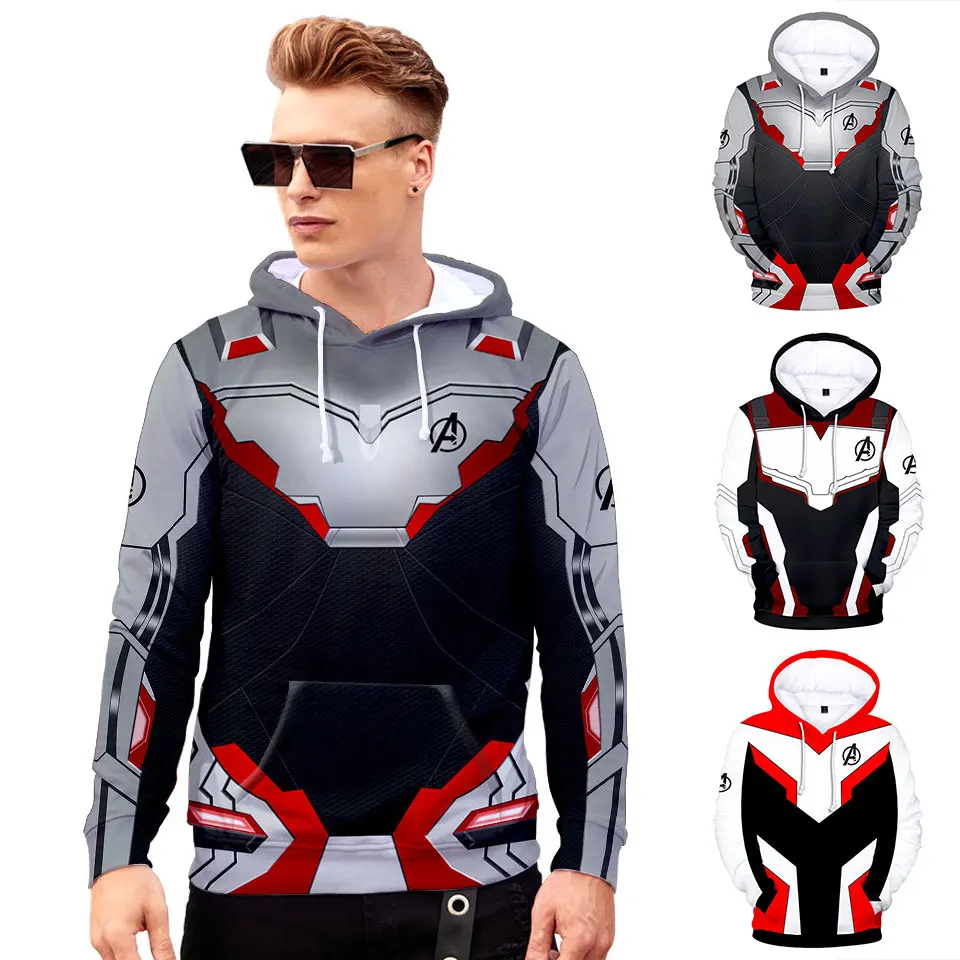 

DM2019 new sweater Avengers 4 role playing Quantum suit concept clothing Short-sleeved 3D digital print hooded sweater Halloween