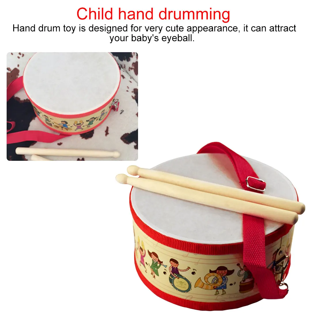 kids wooden drum