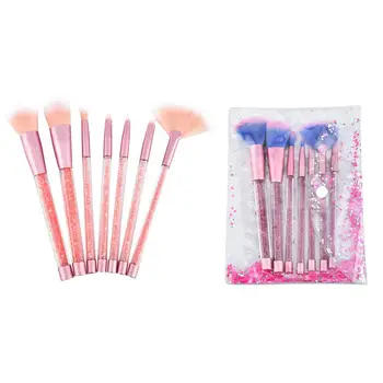 

7 Crystal Rhinestones Quicksand Makeup Brushes Eye Shadow Foundation Brush Set Makeup Tools