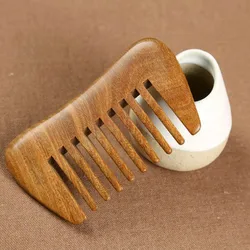 wide tooth comb Natural Green Sandalwood Comb Meridian Breast Scraping Massage Combs Hair Loss Static Small Hairbrush Large