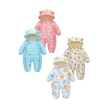 Baby Winter Cotton Jumpsuit One-piece Jacket Men and Women Baby Plus Velvet Thick Cotton Romper Newborn Baby Romper