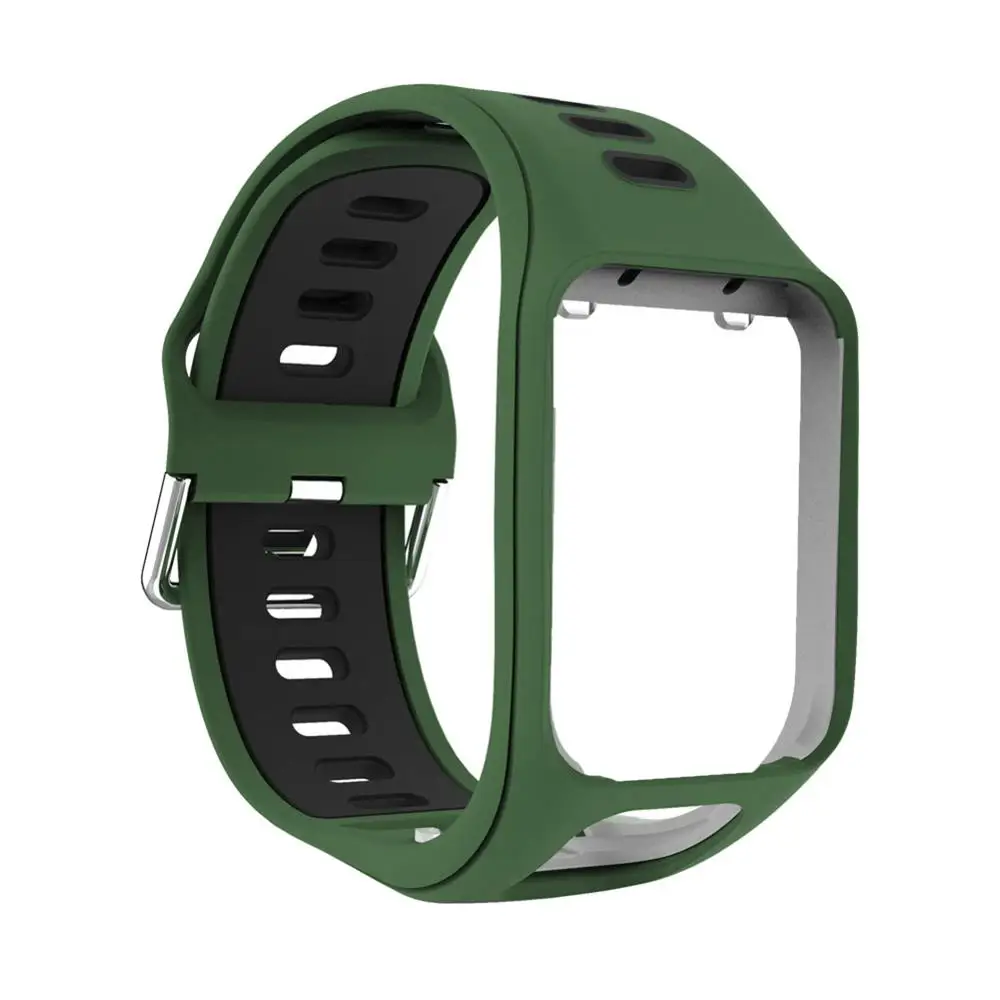 Watch Strap Compatible for TomTom runner 2 3 Watch Straps Silicone Replacement Watchband Wrist /Golfer 2/Adventurer