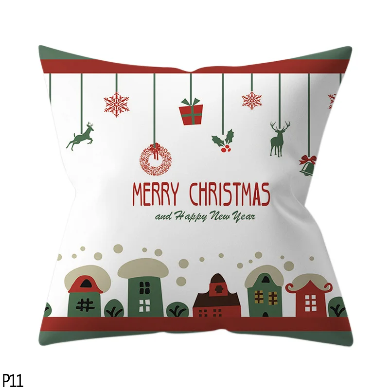 P11 merry christmas 45 см Санта Клаус Олень Рождественское дерево бросок Наволочка Чехол Счастливого Рождества декоративные наволочки Рождественский автомобиль диван домашний декор для кровати - Цвет: P11 merry christmas