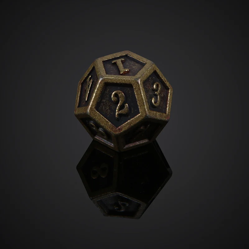 7 шт./компл. металлические многогранные игральные кости D4 D6 D8 D10 % D12 D20 игры TRPG DND