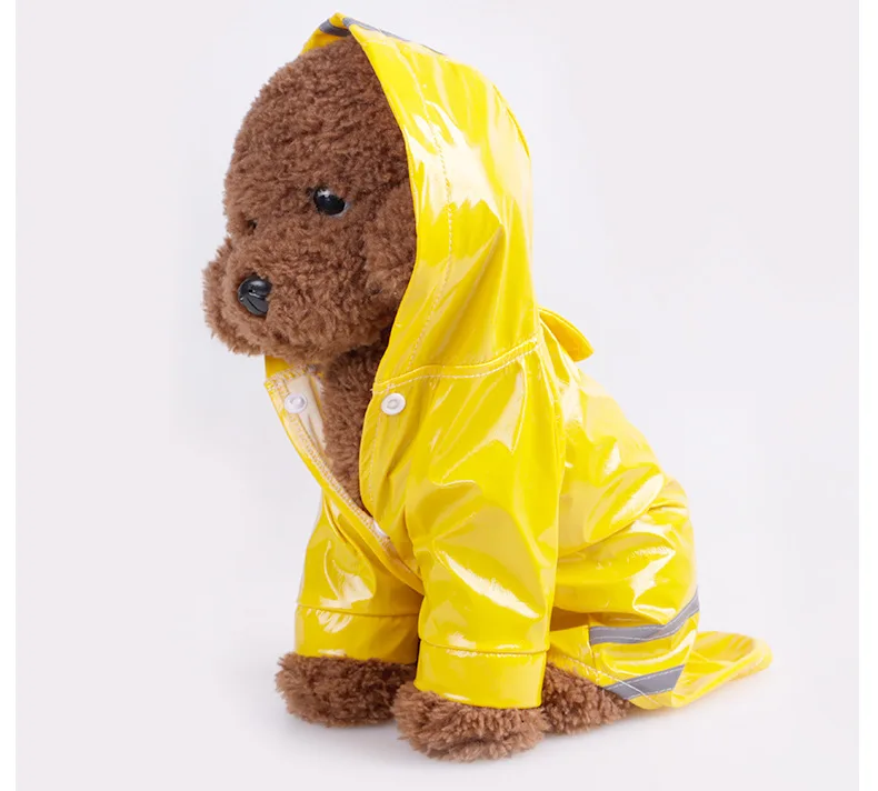 Открытый щенок дождевик для домашних животных waterproof с капюшоном водонепроницаемые куртки пу плащ для маленькие собаки Одежда для кошек одежда оптом