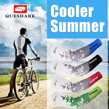 Queshark ледяная ткань дышащая УФ-защита рукава для бега фитнес Баскетбол налокотник Спорт Велоспорт нарукавники