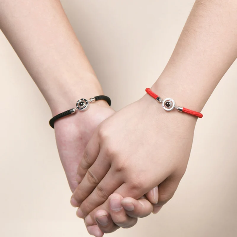 Модные браслеты с красной нитью для женщин и мужчин 100 языков I love you проекционный браслет Счастливые Пары ювелирные украшения для влюбленных