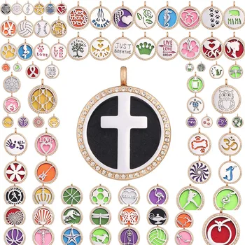 

5Pcs/Lot Vintage Heart Shaped Cross Cat Footprints Pendant Locket Making Essential Oil Diffuser OPen Fit Necklaces Jewelry