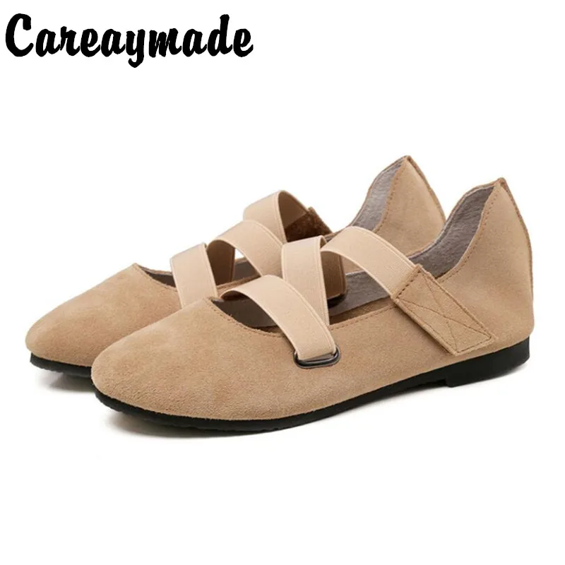 Женские балетки на мягкой подошве Careaymade с ремешками верхним слоем из натуральной