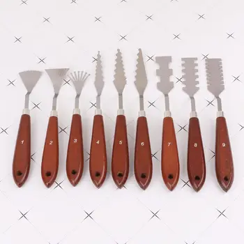 

9pcs/set Professional Stainless Steel Artist Oil Painting Palette Knife Spatula Paint Pallet Art