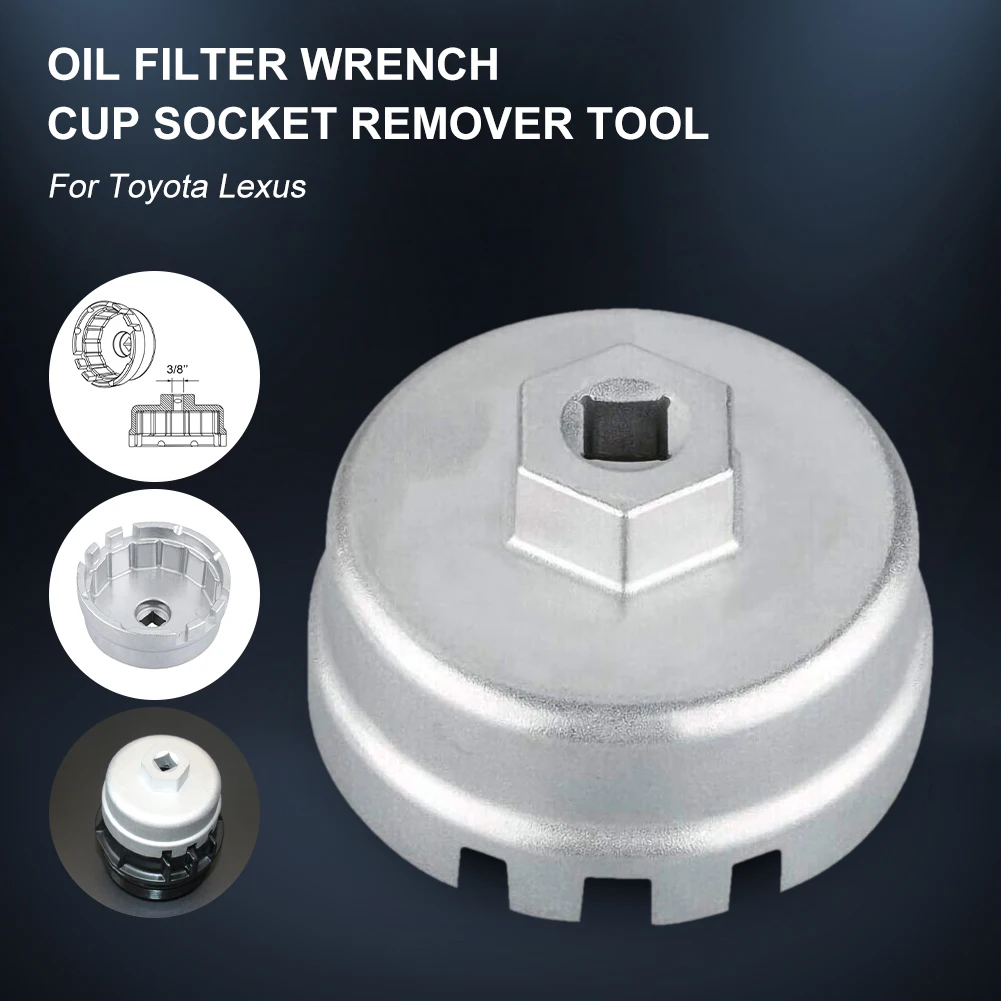 Vehicle 65mm Oil Filter Tool Remover Cap Wrench 14 Flutes for Toyota Lexus 