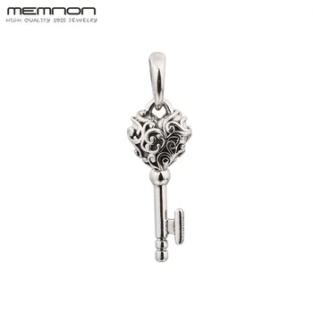 

Memnon Regal KEY silver charms Fit 925 sterling silver Bracelets Necklaces DIY heart charms for fine jewelry making accessories