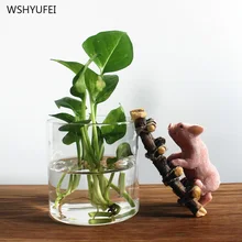 Креативная Милая свинья личность завод смолы ваза цветочный горшок Крытый культура воды зеленая медь деньги трава украшения в горшках