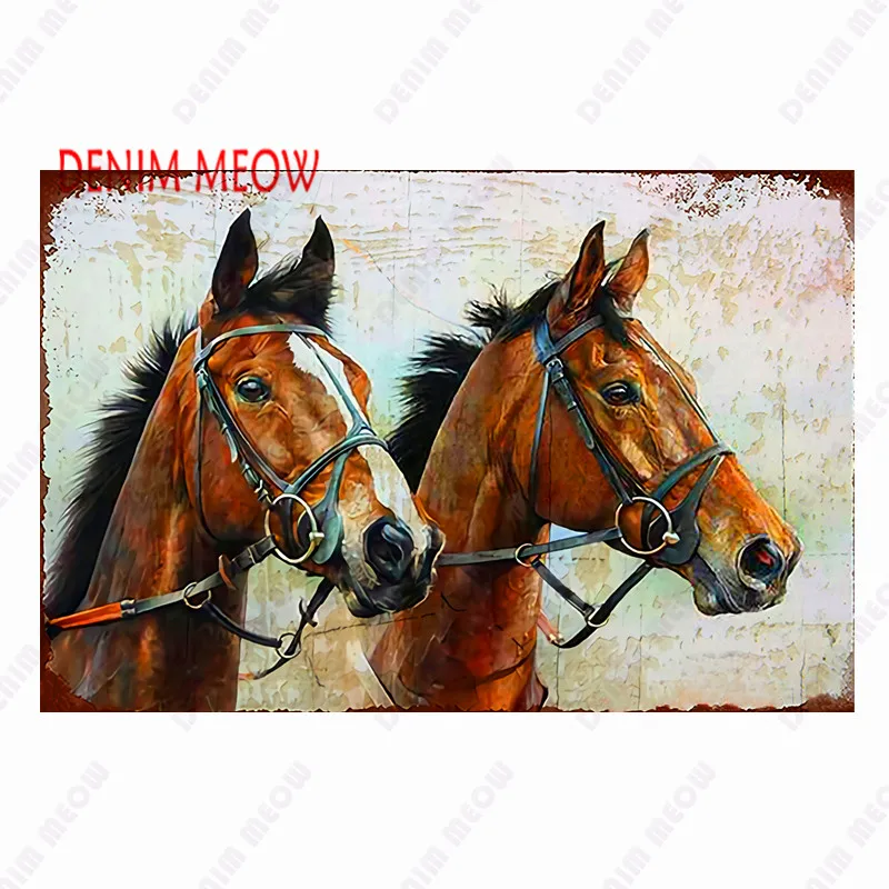 Табличка с лошадьми винтажные металлические жестяные знаки для паба бара дома