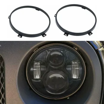 

New Arrival High Quality 2pcs Fit 7" Headlight Mounting Ring Trim Bracket For Jeep JK Wrangler 2007-2018