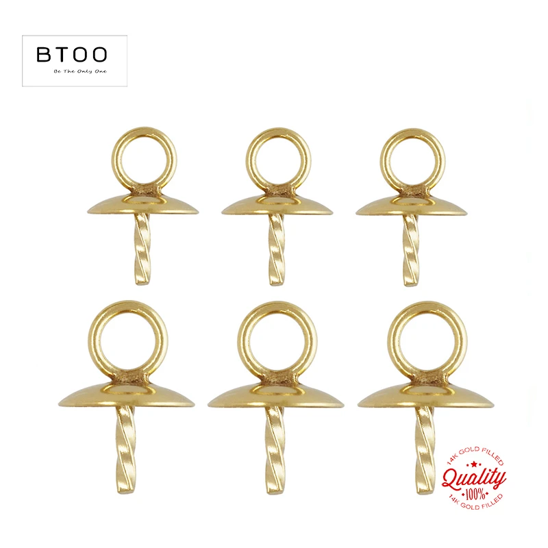 Echte 14K Gold gefüllt Cup Twist Peg Tropfen 3MM/4MM/6MM Gold Bead Cap Gold gefüllt Schmuck Erkenntnisse DIY Zubehör – Detail 16