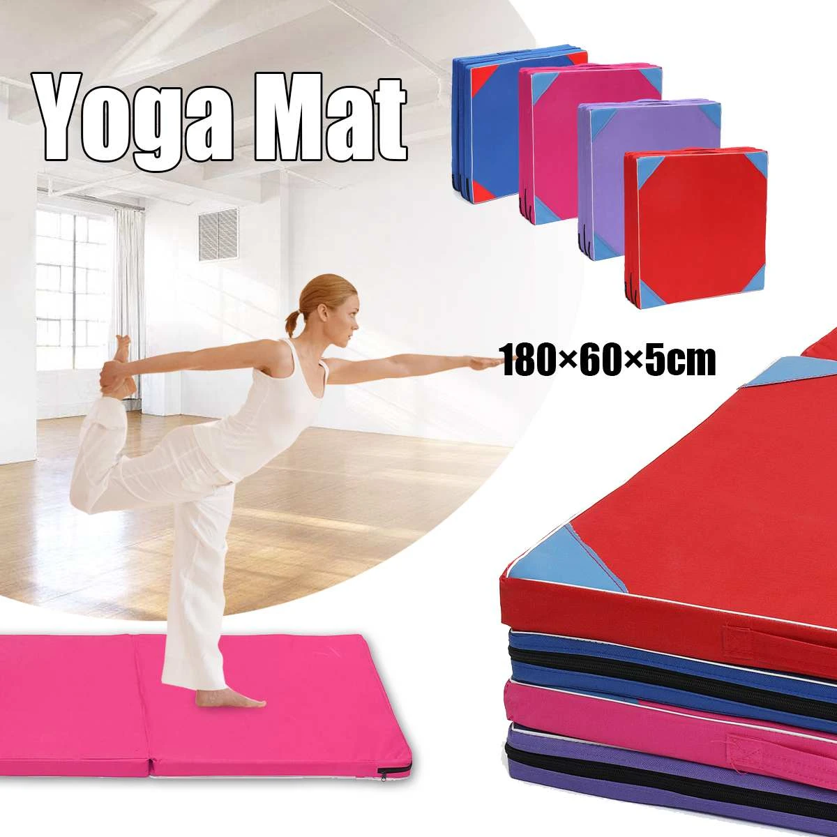 Esterilla de Yoga antideslizante, 3 colchonetas plegables para gimnasia, ejercicio, Panel Oxford, escalada, Pilates, pista de aire|Esterillas de yoga| - AliExpress