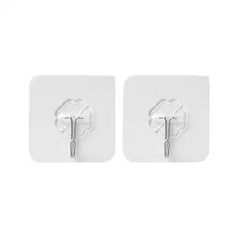

1-10Pc Transparent Strong Self Adhesive Door Wall Hangers Hooks For Silicone Storage Hanging Magic Bathroom Accessories Reusable