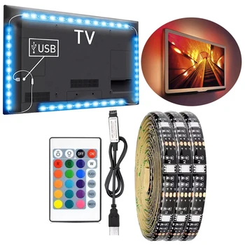 

LED Strip Light TV Backlight RGB Color Changing Flexible Tape Lights for Decoration Beside Lamp Screen TV Backgroud Lighting