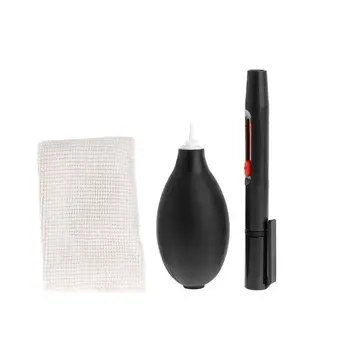 

3 in 1 Dust Cleaner Lens Cleaning Pen Brush Air Blower Wipes Clean Cloth Tool Accessories Kit Photo Video Camera