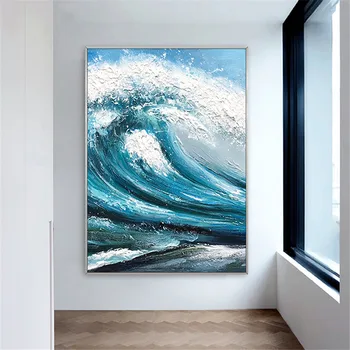 

Hand Painted modern art Hand Painted sea wave Oil Painting abstract landscape painting on canvas modern wall decor