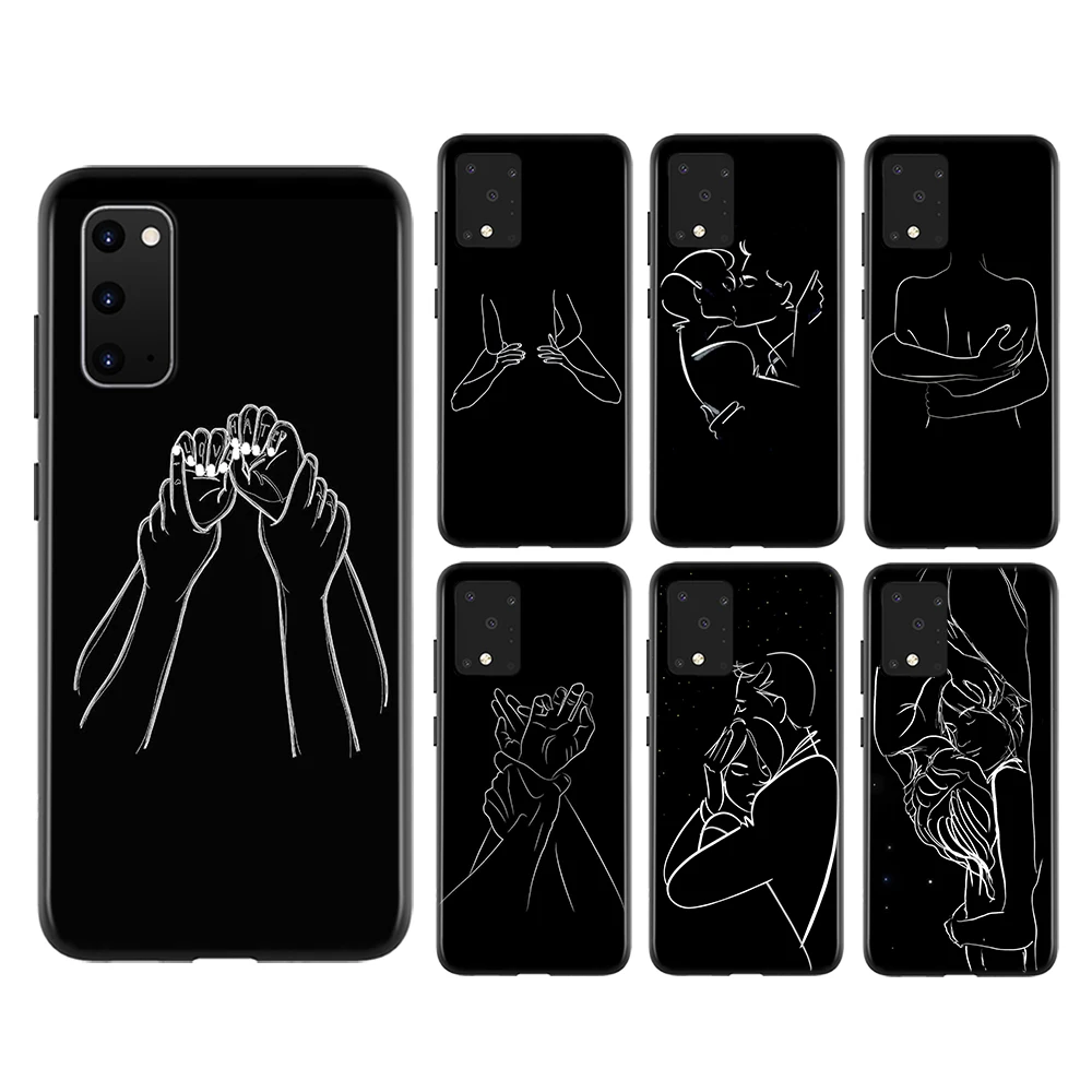 Черная линия пара для Samsung Galaxy A01 A11 A12 A21 A21S A31 A41 A42 A51 A71 A32 A52 A72 A02S UW чехол телефона |