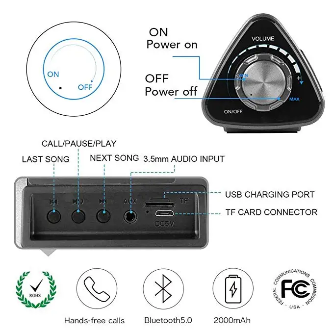 XINGDOZ 2.0 Channel Bluetooth Computer Speakers Wired and Wireless Home Theater Surround Speaker with Built-in Subwoofers