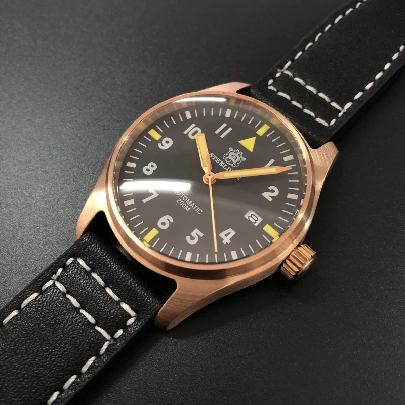 

Bronze Mechanical Watch Men Wrist Sapphire Crystal automatic watch men 200m 20 bar diver watches 1948 Germany CuSn8 Pilot Watch